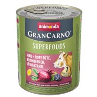 Animonda GranCarno Adult Superfoods 6 x 800 g - hovězí + červená řepa, ostružiny, pampeliška