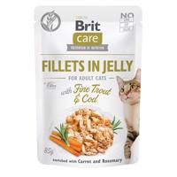 Brit Care Cat filety v želé jemný pstruh a treska 48 × 85 g