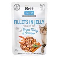 Brit Care Cat filety v želé krocan a krevety 24 × 85 g