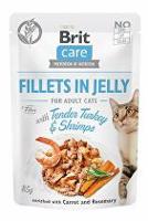 Brit Care Cat Fillets in Jelly with Turkey&Shrimps 85g + Množstevní sleva