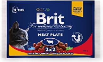 Brit Premium Cat kapsa Meat Plate 400g (4x100g) + Množstevní sleva