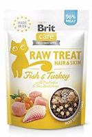 Brit Raw Treat Cat Hair&Skin, Fish&Turkey 40g + Množstevní sleva