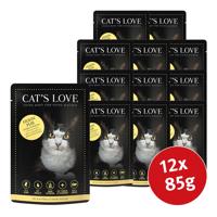 Cat's Love s čistým kuřecím masem, lněným olejem a kopřivami 12 × 85 g