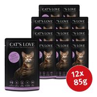 Cat's Love s lososem, kuřecím masem, petrželkou a lososovým olejem 12 × 85 g