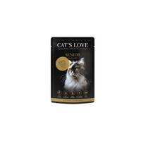 Cat's Love Senior, mokré krmivo s kachní příchutí 12 × 85 g