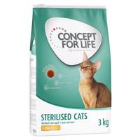 Concept for Life, 3 kg  za skvělou cenu!  - Sterilised Cats kuřecí - Vylepšená receptura!