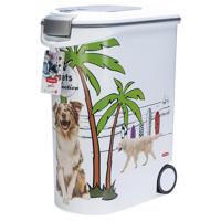 Curver zásobník na krmivo pro psy - design palmy: až 20 kg granulí (54 l)