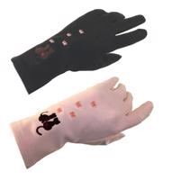 Dotykové rukavice s vyšitou kočkou - různé barvy Barva: hnědá