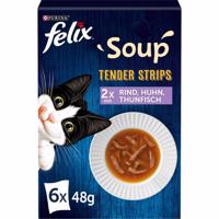 FELIX Soup Tender Strips rozmanitost chutí 6 × 48 g