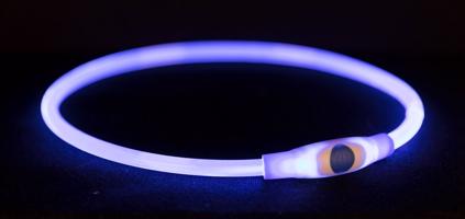 Flash light ring USB, blikací obojek ø 8 mm, modrá Velikost: L-XL