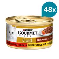 Gourmet Gold Délicatesse en Sauce hovězí a kuřecí 48 × 85 g