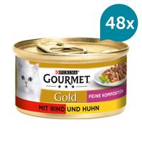Gourmet Gold Feine Komposition hovězí a kuřecí maso 48 × 85 g