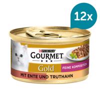 Gourmet Gold Feine Komposition – kachna a krocaní maso 12 × 85 g