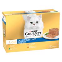 Gourmet Gold jemná paštika 12 x 85 g - mix (králičí, kuřecí, losos, ledviny)
