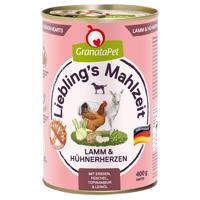 GranataPet Liebling's Mahlzeit 6 x 400 g - jehněčí a kuřecí srdíčka