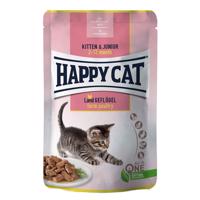 Happy Cat Kitten & Junior venkovská drůbež v kapsičce 24 × 85 g