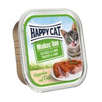 Happy Cat Minkas Duo kousky na paštice mističky 12 x 100 g - drůbeží s jehněčím