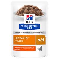 Hill's Prescription Diet. 12 x 370 g - 10 + 2  zdarma - s/d Urinary Care s kuřecím  12 x 85 g