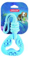 Hračka pes TPR SAMBA trojúhelník s lanem modrá Zolux