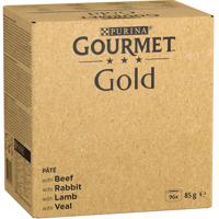 Jumbo balení: Gourmet Gold 96 x 85 g - Vydatná pěna: hovězí, králík, jehněčí, telecí