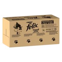 Jumbobalení Felix ("So gut...") kapsičky 120 x 85 g - Dvojnásobná pochoutka (hovězí a drůbeží, krocan a játra, kuřecí a ledviny, kachní a jehněčí)