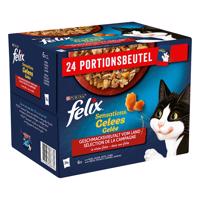 Kapsičky Felix "Sensations" 24 x 85 g  - 120 x 85 g v želé - hovězí, kuřecí, kachní, jehněčí