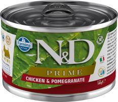 Konzerva N&D DOG PRIME Adult Chicken & Pomegranate Mini 140g