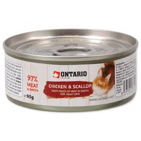 Konzerva ONTARIO Cat Chicken Pieces + Scallop 95 g