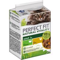 Krmivo pro kočky PERFECT FIT Natural Vitality Adult 1+ krocan a kuře 6× 50 g