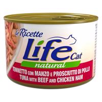 Life Cat 'Le Ricette' 12 x 150 g mokré pro kočky - Tuňák, hovězí maso, šunka