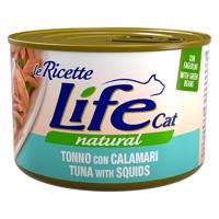 Life Cat 'Le Ricette' 24 x 150 g vlhký pro kočky - Tuňák, kalamáry, zelené fazolky