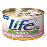LifeCat Natural Adult mokré krmivo pro kočky 24 x 85 g - Tuňák s lososem