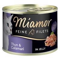 Miamor Feine Filets 24 x 185 g - Tuňák & Kalamáry v želé