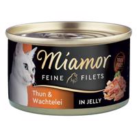 Miamor Feine Filets konzerva v želé 6 x 100 g - tuňák  & křepelčí vejce v želé