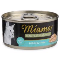 Miamor Feine Filets Naturelle, kuřecí maso a tuňák, 80g plechovka 24 × 80 g