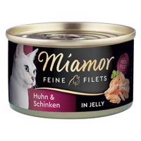 Miamor Feine Filets v želé konzerva 24 x 100 g - kuře & šunka v želé