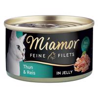 Miamor Feine Filets v želé konzerva 24 x 100 g - světlý tuňák & rýže v želé