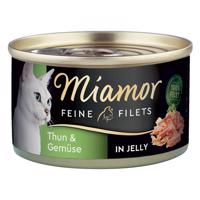 Miamor Feine Filets v želé konzerva 24 x 100 g - světlý tuňák & zelenina v želé