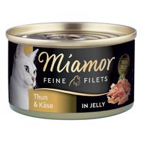 Miamor Feine Filets v želé konzerva 24 x 100 g - tuňák & sýr v želé