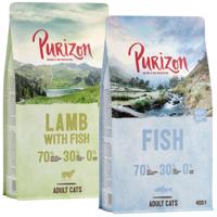 Míchané balení Purizon - bezobilné 2 x 400 g - Ryba a Jehněčí & Ryba