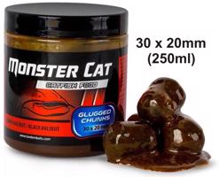Monster Cat Glugged pelety 30x20mm/300g TB Variant: Black Halibut (černý halibut)