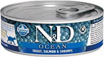 N&D CAT OCEAN Adult Trout & Salmon & Shrimps 80g 1+1 zdarma ( do vyprodání)