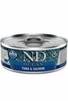 N&D CAT OCEAN Adult Tuna & Salmon 70g 1+1 zdarma