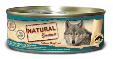 Natural Greatness filet tuňák + sardinky - konzerva pro psy 156 g