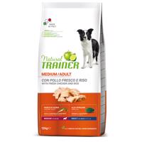 Natural Trainer Medium Adult kuřecí a rýže -  Výhodné balení 2 x 12 kg