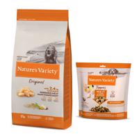 Nature's Variety granule + Nature's Variety Freeze Dried Toppers zdarma - Original Medium Adult kuřecí 12 kg