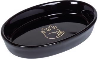 Nobby GOLDEN CAT oválná keramická miska černá se zlatým vzorem 17x11x2,5cm/0,12l