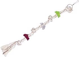 Nobby hračka pro papoušky lano s akrylátovými kroužky 72cm