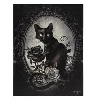 Obraz na plátně  s kočkou a růží