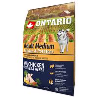 ONTARIO Dog Adult Medium Chicken & Potatoes & Herbs Velikost balení: 2,25 kg